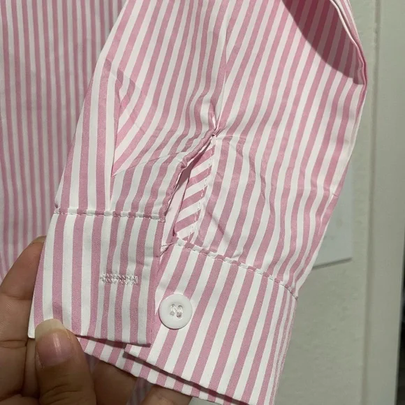 SHEIN Pink and White Striped Shirt - Picture 5 of 8